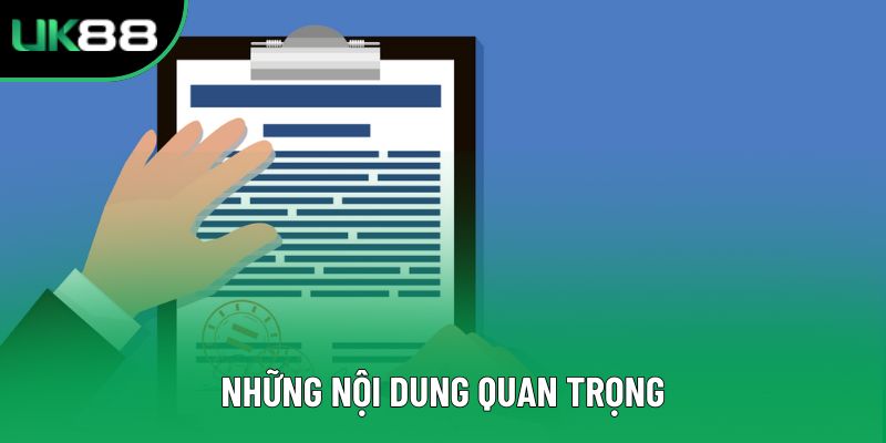 Những nội dung quan trọng
