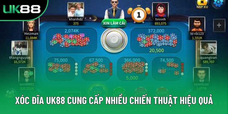 Xóc đĩa Uk88 cung cấp nhiều chiến thuật hiệu quả